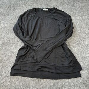 Athleta Shirt Womens Medium Black Long Sleeve Crewneck Pullover Casual Top